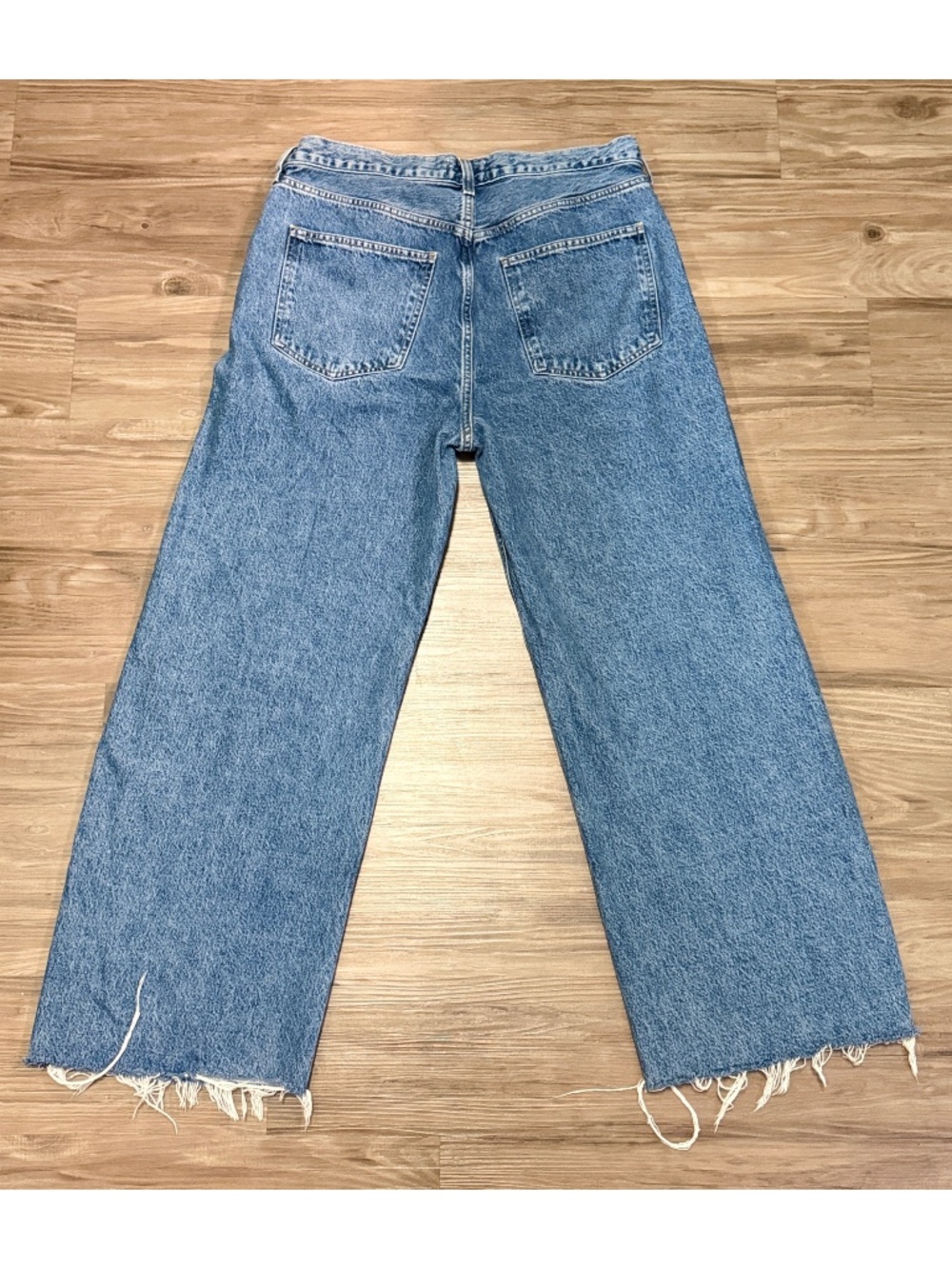 AGOLDE Low Curve Jean 31x28 Relaxed Wide Leg Raw Hem Designer Denim ♡ $258! - Picture 3 of 9